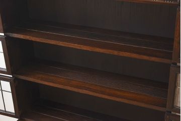 アンティーク家具　イギリスアンティーク　ステンドグラス入り!スタッキングキャビネット(ブックケース)