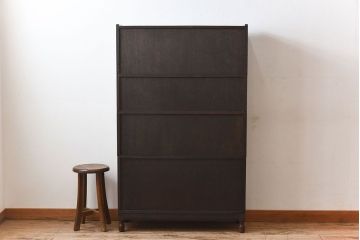 アンティーク家具　イギリスアンティーク　ステンドグラス入り!スタッキングキャビネット(ブックケース)