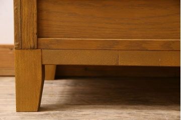 レトロ家具　昭和レトロ　引き出し付き!和製アンティークのナラ材製ガラスケース