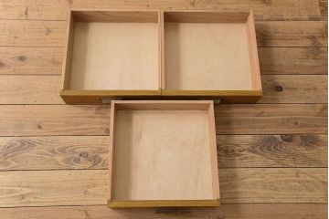 レトロ家具　昭和レトロ　引き出し付き!和製アンティークのナラ材製ガラスケース