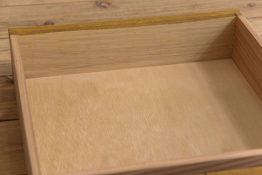 レトロ家具　昭和レトロ　引き出し付き!和製アンティークのナラ材製ガラスケース