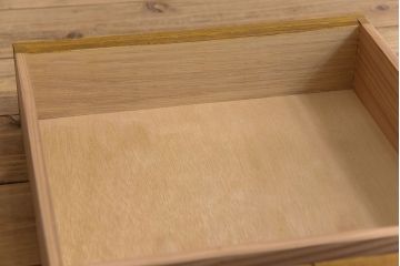 レトロ家具　昭和レトロ　引き出し付き!和製アンティークのナラ材製ガラスケース