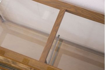 レトロ家具　昭和レトロ　引き出し付き!和製アンティークのナラ材製ガラスケース