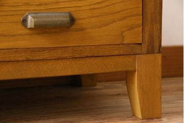 レトロ家具　昭和レトロ　引き出し付き!和製アンティークのナラ材製ガラスケース