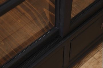 アンティーク家具　和モダン　脚付き!シックなアンティークのペイントガラスケース