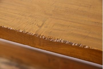 アンティーク家具　天板一枚板　朴の木　和製アンティークのシンプルな鉄脚ベンチ