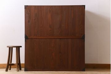 アンティーク家具　アンティーク　前面欅材　重ね二本松箪笥(衣装箪笥)(2)