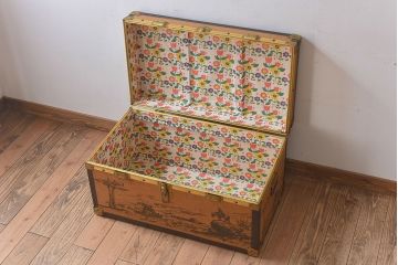 アンティーク雑貨　1950年頃　イギリスアンティークのレトロなトランク