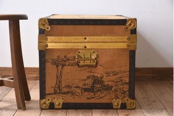 アンティーク雑貨　1950年頃　イギリスアンティークのレトロなトランク