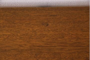 アンティーク家具　ラワン材製　天板一枚板　和製アンティークのシンプルな鉄脚テーブル(1)