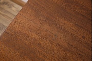 アンティーク家具　ラワン材製　天板一枚板　和製アンティークのシンプルな鉄脚テーブル(2)