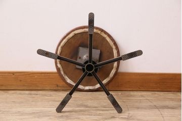 ヴィンテージ家具　イギリスビンテージ　当時物　シャビーな回転椅子(スツール)(2)