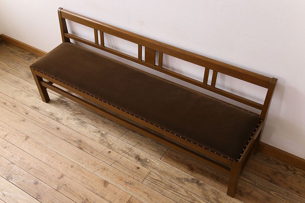 アンティーク家具　和製アンティーク　大正ロマンな雰囲気漂う上品なベンチ