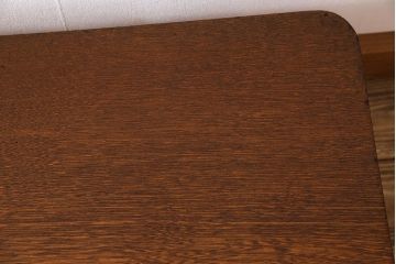 レトロ家具　和製アンティーク　栓材一枚板　昭和レトロな角ちゃぶ台(1)