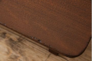 レトロ家具　和製アンティーク　栓材一枚板　昭和レトロな角ちゃぶ台(1)