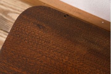 レトロ家具　和製アンティーク　栓材一枚板　昭和レトロな角ちゃぶ台(2)