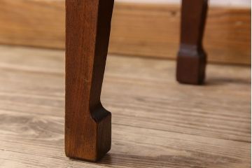 レトロ家具　和製アンティーク　栓材一枚板　昭和レトロな角ちゃぶ台(2)