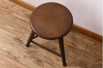 アンティーク家具　イギリスアンティーク　シャビーな魅力の鉄脚スツール