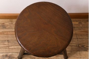 アンティーク家具　イギリスアンティーク　シャビーな魅力の鉄脚スツール
