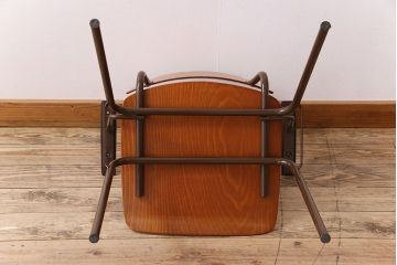 ヴィンテージ家具　ドイツビンテージ　アーム付き!プライウッドチェア(鉄脚イス)(1)