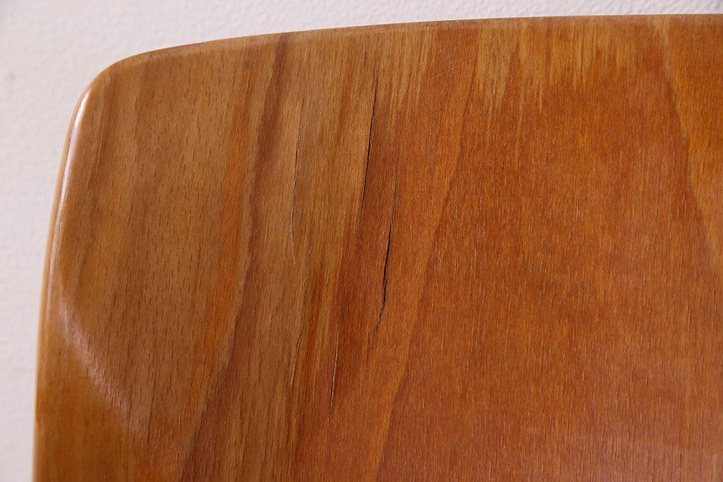 ヴィンテージ家具　ドイツビンテージ　アーム付き!プライウッドチェア(鉄脚イス)(2)