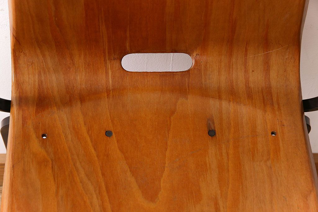 ヴィンテージ家具　ドイツビンテージ　アーム付き!プライウッドチェア(鉄脚イス)(2)