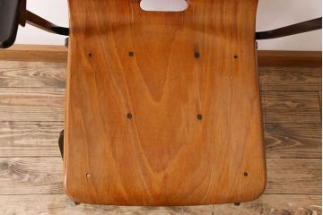 ヴィンテージ家具　ドイツビンテージ　アーム付き!プライウッドチェア(鉄脚イス)(2)