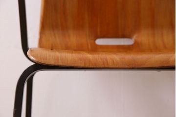 ヴィンテージ家具　ドイツビンテージ　アーム付き!プライウッドチェア(鉄脚イス)(2)