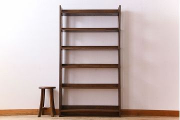 アンティーク家具　古い木製　和製アンティーク　変わり型の本棚(2)