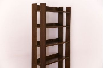 アンティーク家具　古い木製　和製アンティーク　変わり型の本棚(2)