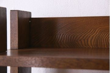 アンティーク家具　古い木製　和製アンティーク　変わり型の本棚(2)