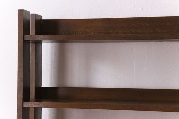 アンティーク家具　古い木製　和製アンティーク　変わり型の本棚(2)