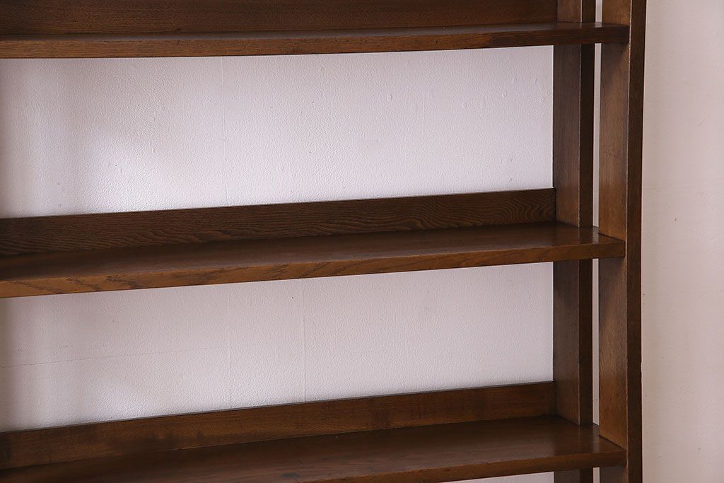 アンティーク家具　古い木製　和製アンティーク　変わり型の本棚(2)