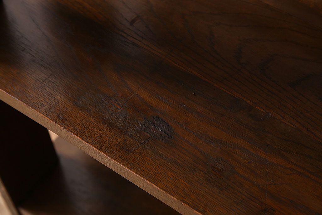 アンティーク家具　古い木製　和製アンティーク　変わり型の本棚(2)