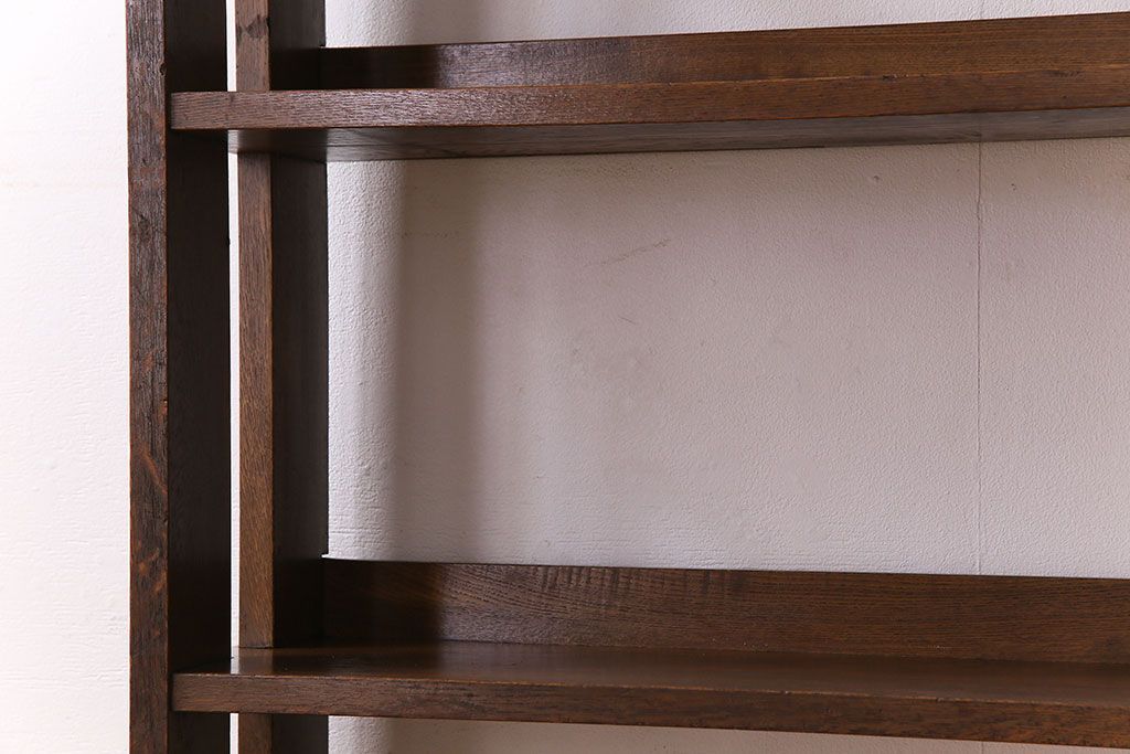 アンティーク家具　古い木製　和製アンティーク　変わり型の本棚(2)