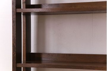 アンティーク家具　古い木製　和製アンティーク　変わり型の本棚(2)