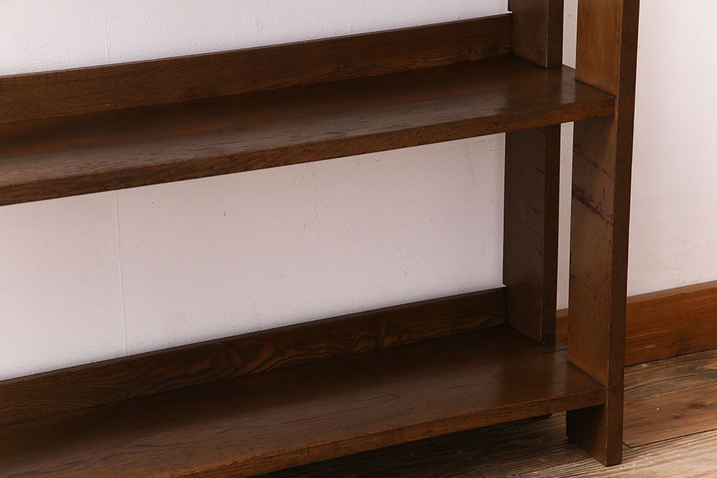 アンティーク家具　古い木製　和製アンティーク　変わり型の本棚(2)