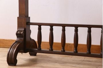 アンティーク家具　激レア!オーク材　イギリスアンティークのテーブル&シェルフ(サイドテーブル・飾り棚)