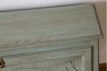 ヴィンテージ家具　フランスビンテージ　美しい彫刻入り!上質なオーク材製のライティングビューロー(2)