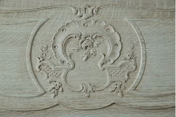 ヴィンテージ家具　フランスビンテージ　美しい彫刻入り!上質なオーク材製のライティングビューロー(2)