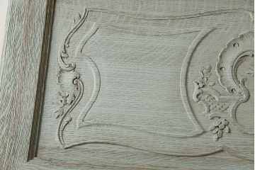 ヴィンテージ家具　フランスビンテージ　美しい彫刻入り!上質なオーク材製のライティングビューロー(2)