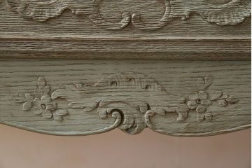 ヴィンテージ家具　フランスビンテージ　美しい彫刻入り!上質なオーク材製のライティングビューロー(2)