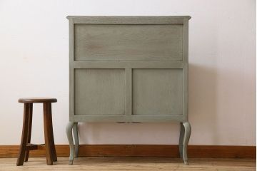 ヴィンテージ家具　フランスビンテージ　美しい彫刻入り!上質なオーク材製のライティングビューロー(2)