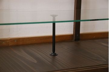 アンティーク家具　古い木のアンティークガラスケース(ショーケース)　ロータイプ(2)