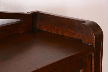 アンティーク家具　フランスアンティーク　上質　カットガラスが美しいオーク材製カップボード(食器棚)