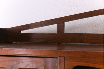 アンティーク家具　フランスアンティーク　上質　カットガラスが美しいオーク材製カップボード(食器棚)