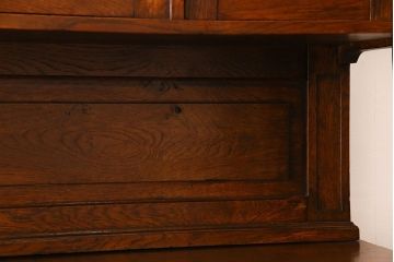 アンティーク家具　フランスアンティーク　上質　カットガラスが美しいオーク材製カップボード(食器棚)