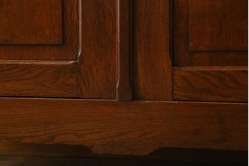 アンティーク家具　フランスアンティーク　上質　カットガラスが美しいオーク材製カップボード(食器棚)