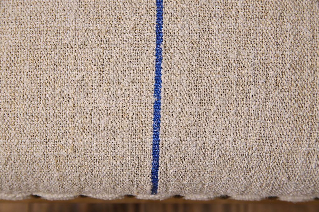 アンティーク家具　ナラ材　古い木製のクッション座面丸スツール