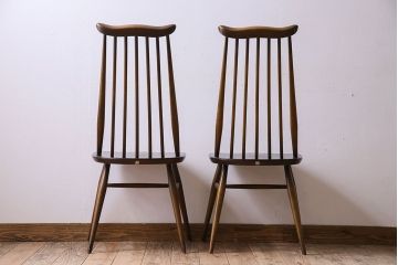 ヴィンテージ家具　イギリス　ERCOL(アーコール)　ビンテージ　ゴールドスミスチェア(ハイバックチェア)　2脚セット